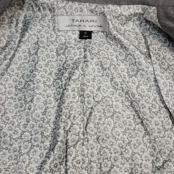Tahari Suit Skirt Blazer Size 12 Gray - Picture 11 of 14